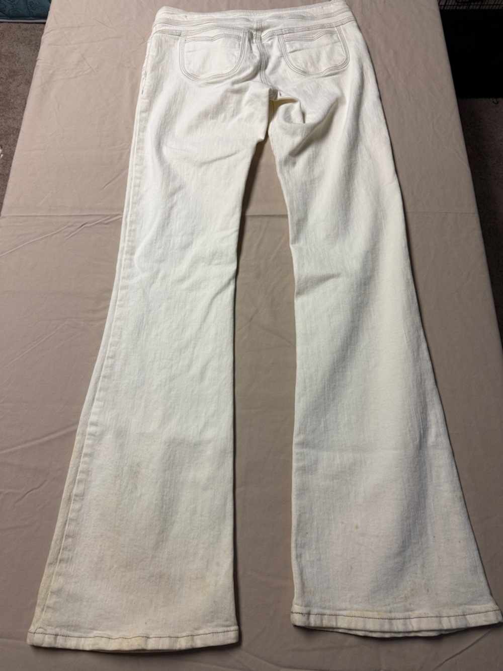bebe Cream Wide-Leg Flare Jeans - Picture 3 of 3